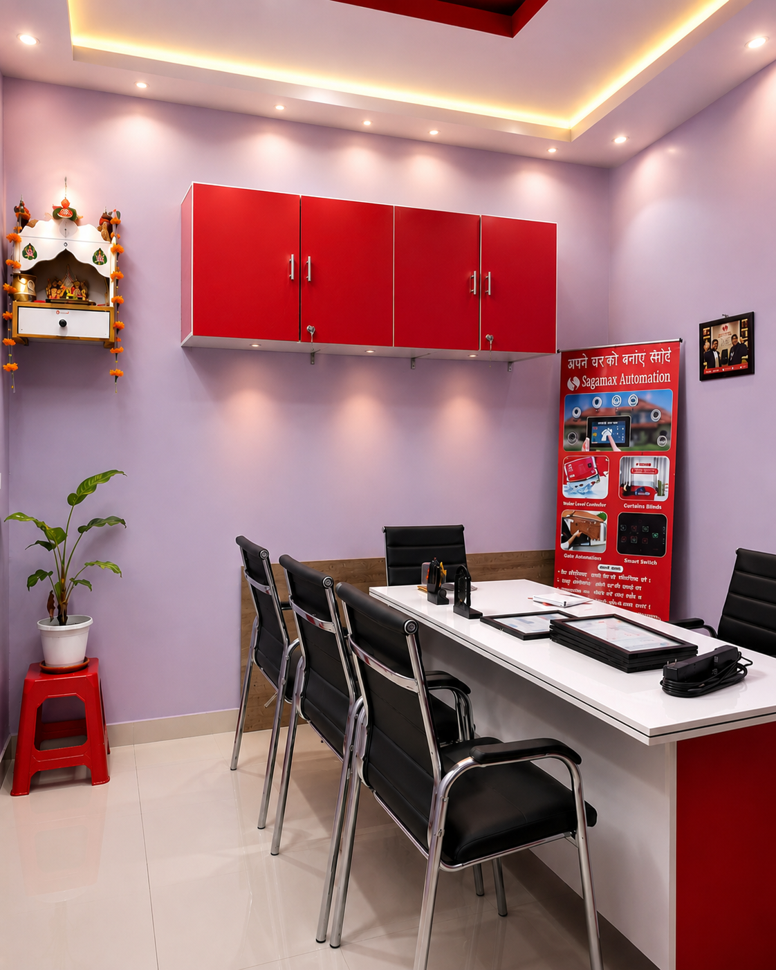 Sagamax Home Automation showroom interior in Siliguri