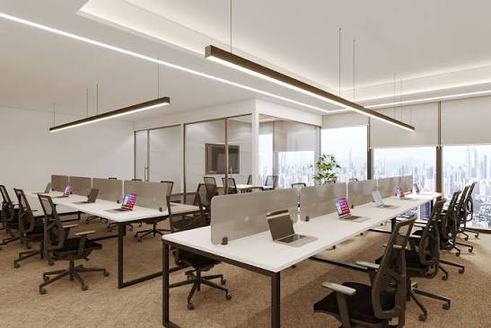 Professional office space in commercial district with modern infrastructure for business operations