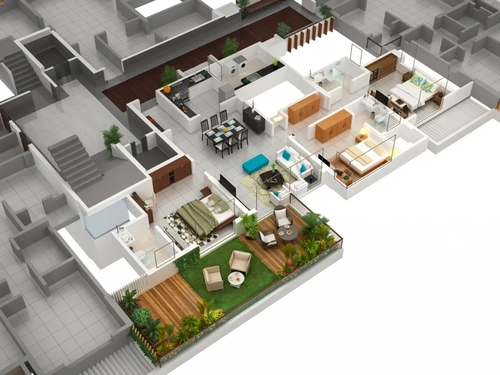 Modern 3BHK Interior Design in Tembhi Naka, Thane by REALSPACE