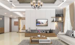 Living Room Hall Interior Design in Thane by REALSPACE