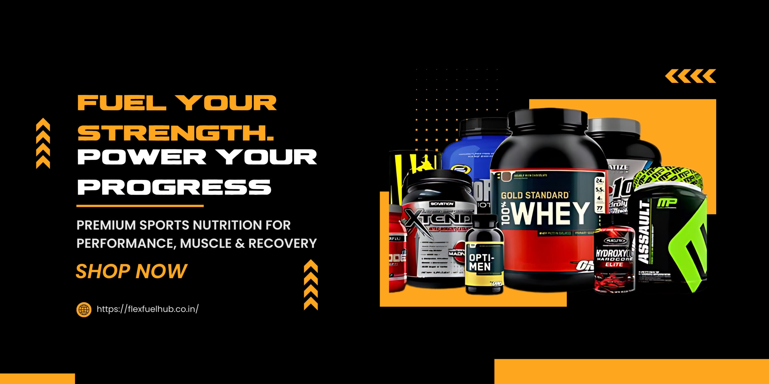 Best fitness supplements and sports nutrition products in Moshi Pune - FlexFuelHub premium protein creatine pre-workout collection