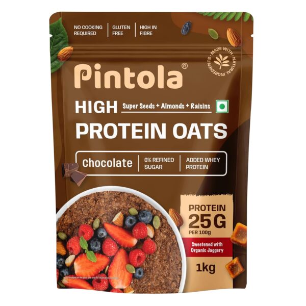 Pintola Choco Protein Oats 1kg - best chocolate protein oats in Pune