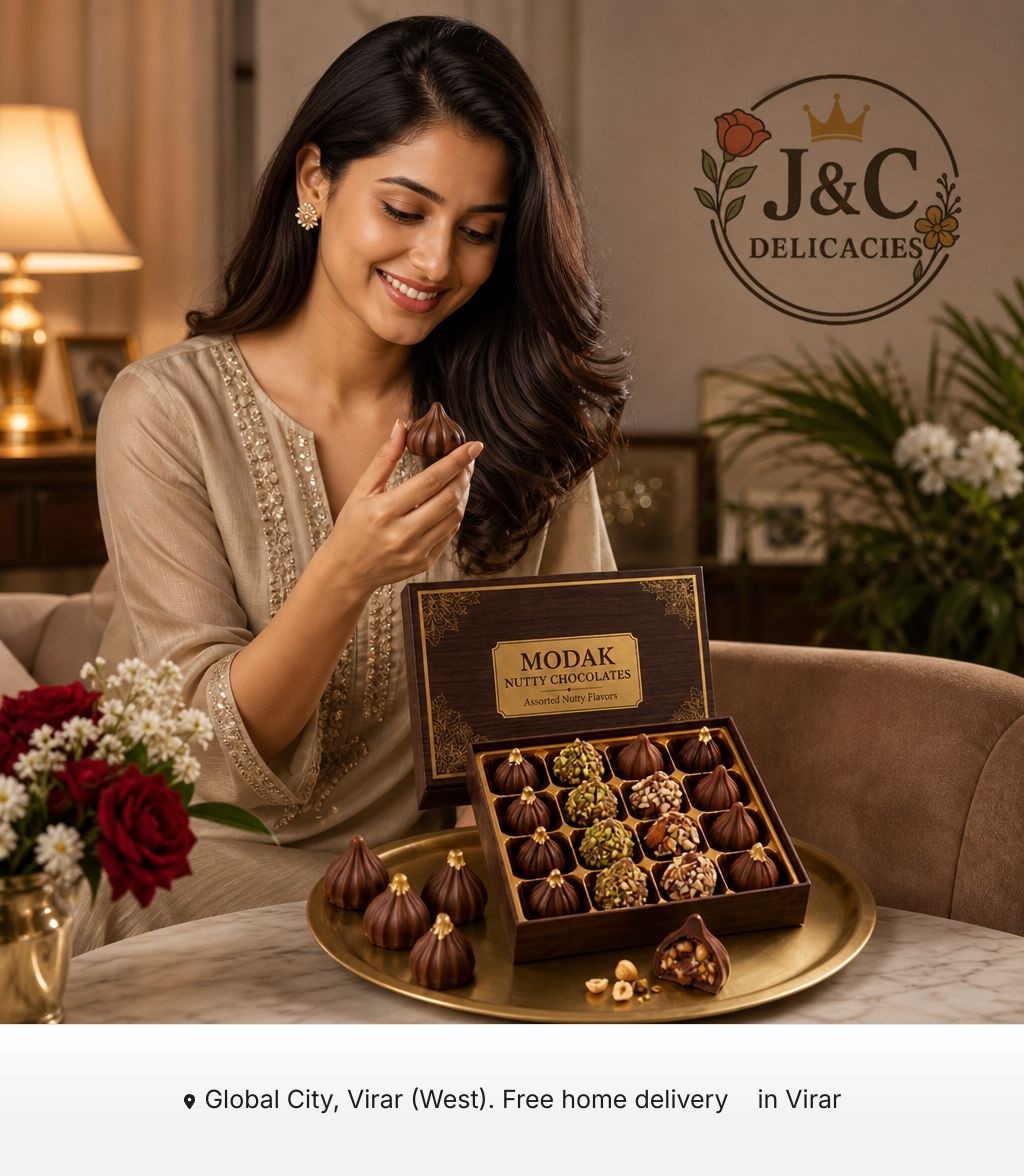 Chocolatier handcrafting premium chocolates at J & C Delicacies in Virar