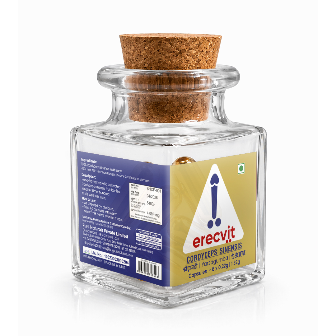 Erecvit Cordyceps Sinensis Capsules puremedi PureNaturals.Ltd Delhi NCR