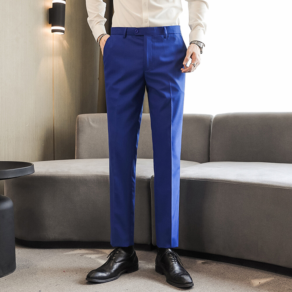 Formal trousers styled with leather shoes and a belt