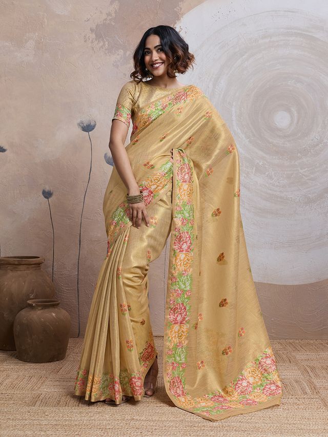 Golden Tissue Saree