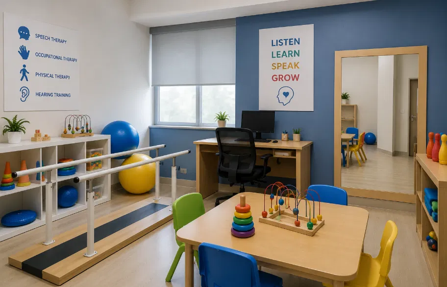 Speech and hearing rehabilitation room for children at our Hyderabad clinic