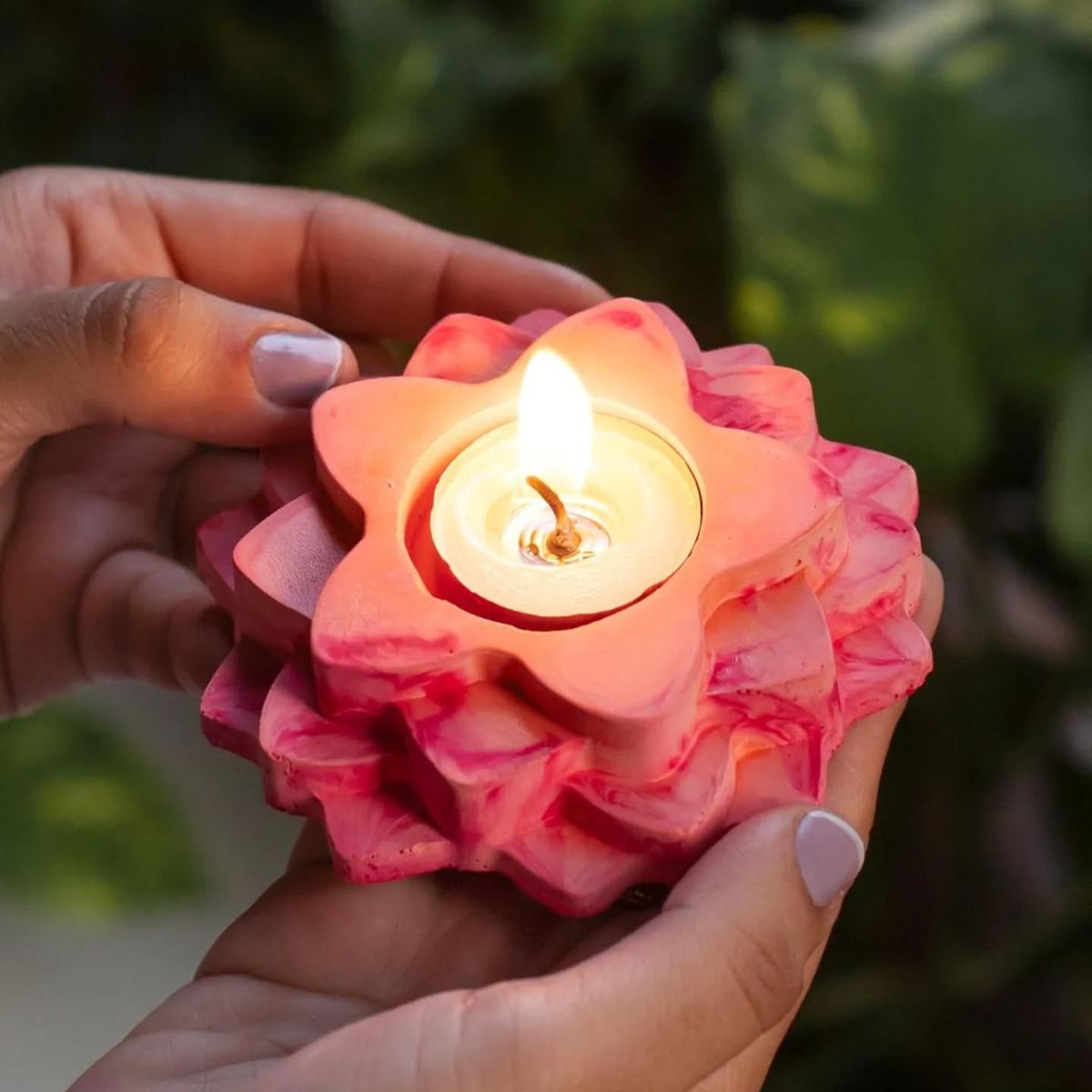 Handcrafted Concrete Candle Holder Delhi NCR - handcrafted in Delhi NCR by RagaKraft Kanya