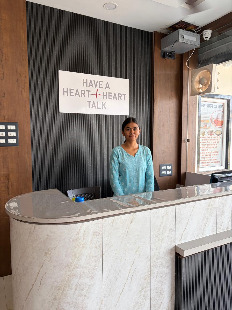 Reception and waiting area at Mrityunjay Aayurveda, Ayurvedic clinic in Dhamtari
