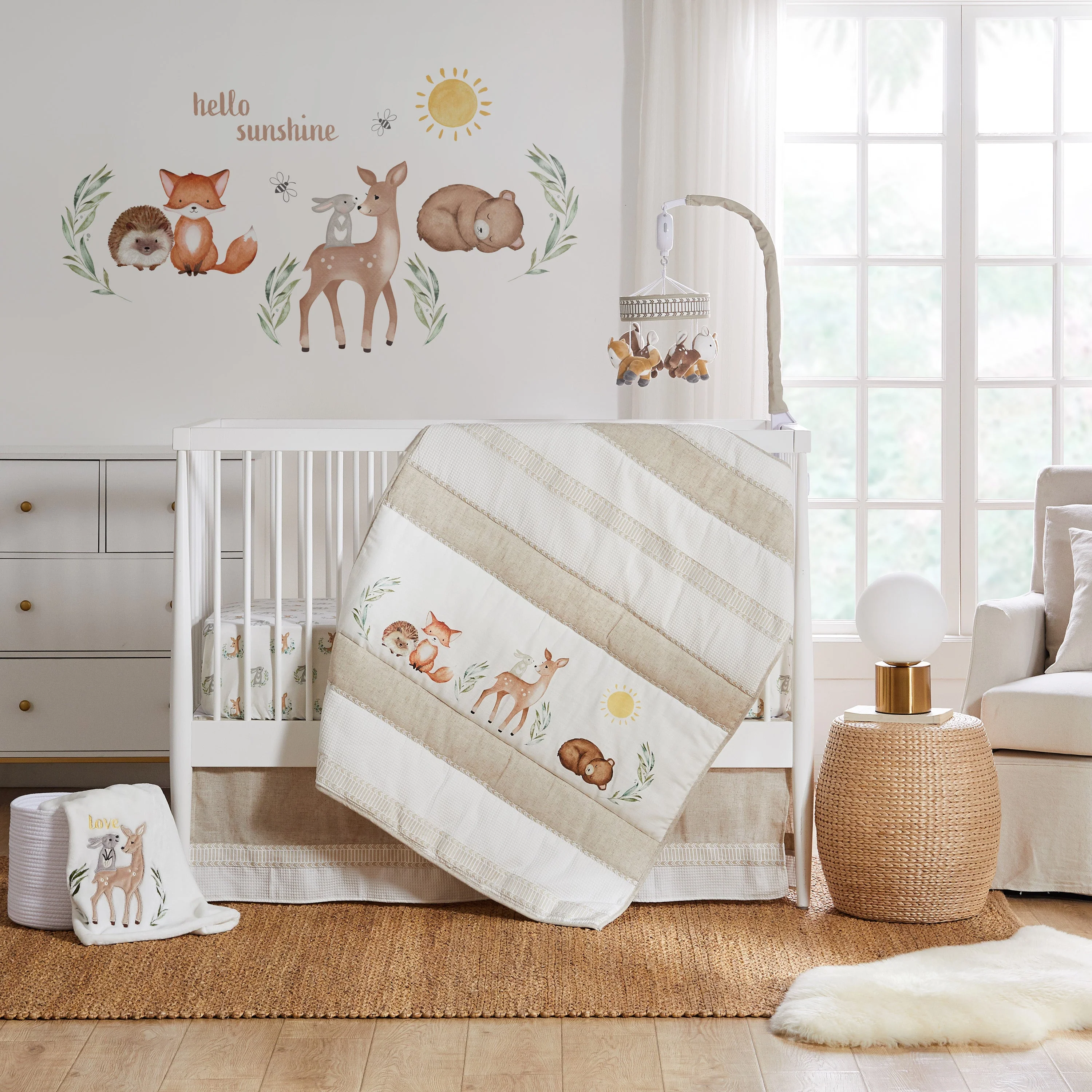 Ultra-soft protective nursery bedding linens and protective crib mattresses