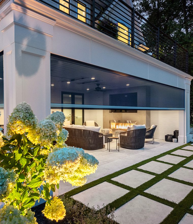 Invisible safety grill for balcony fall protection