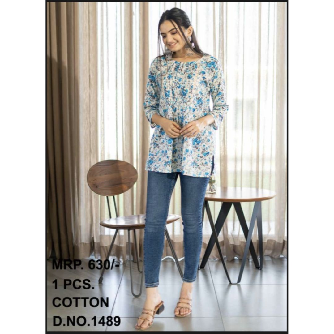 Tops and tunics with signature prints from a women's fashion boutique in India