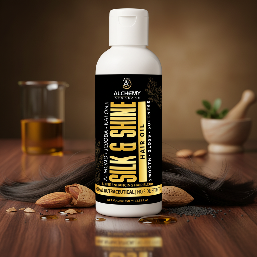 Silk and Shine Hair Oil with Almond Jojoba and Kalonji