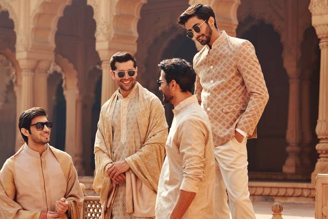 Sherwani Coat Pant Men's Ethnic Wear Tijara