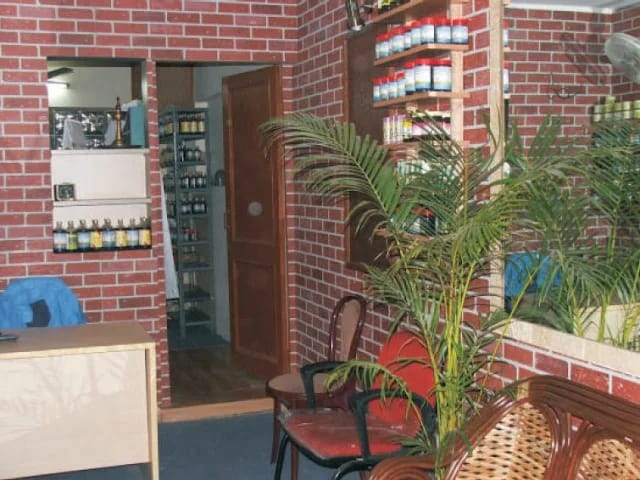 M Kerala Ayurveda clinic interior in Delhi
