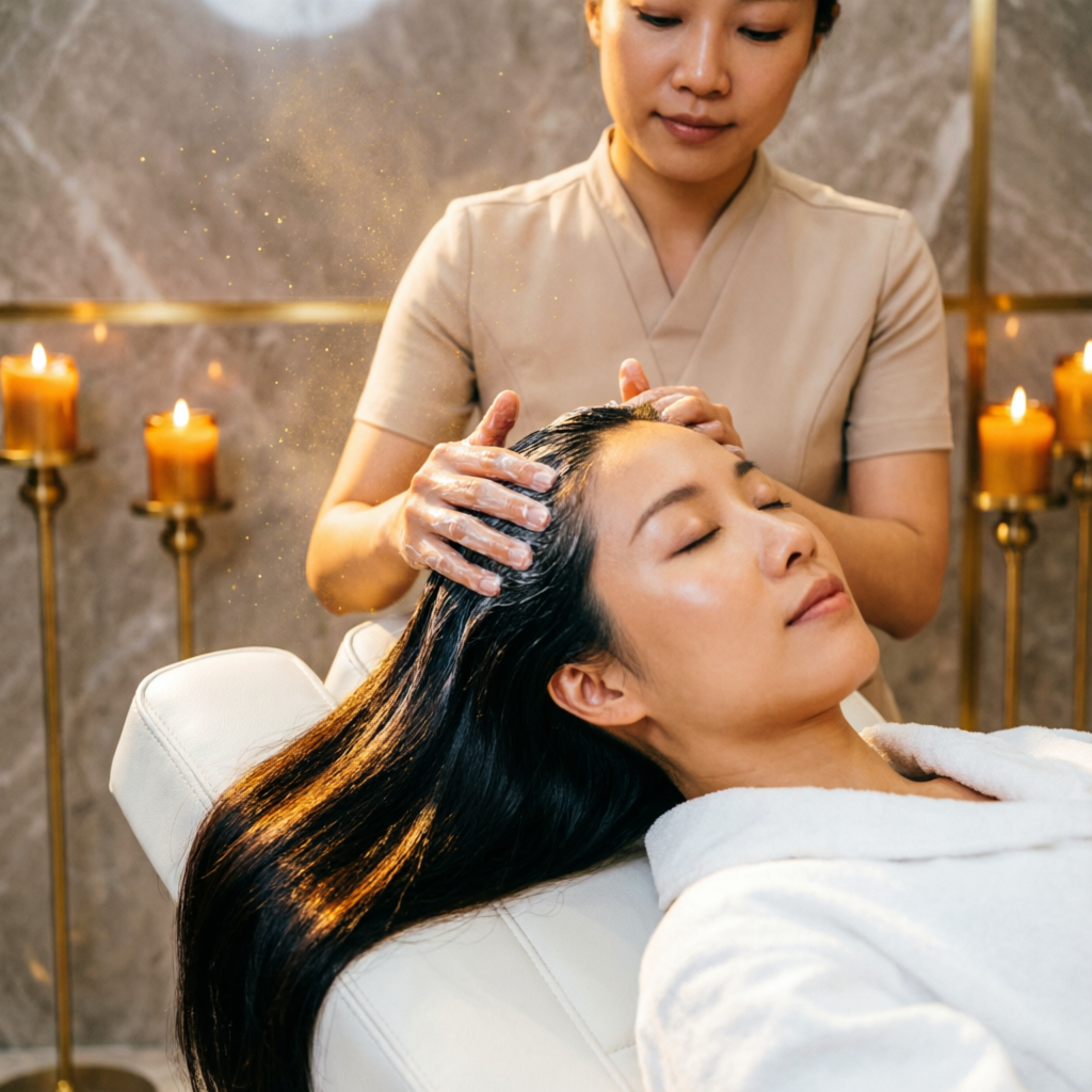 Nourishing hair spa ritual at our hair salon