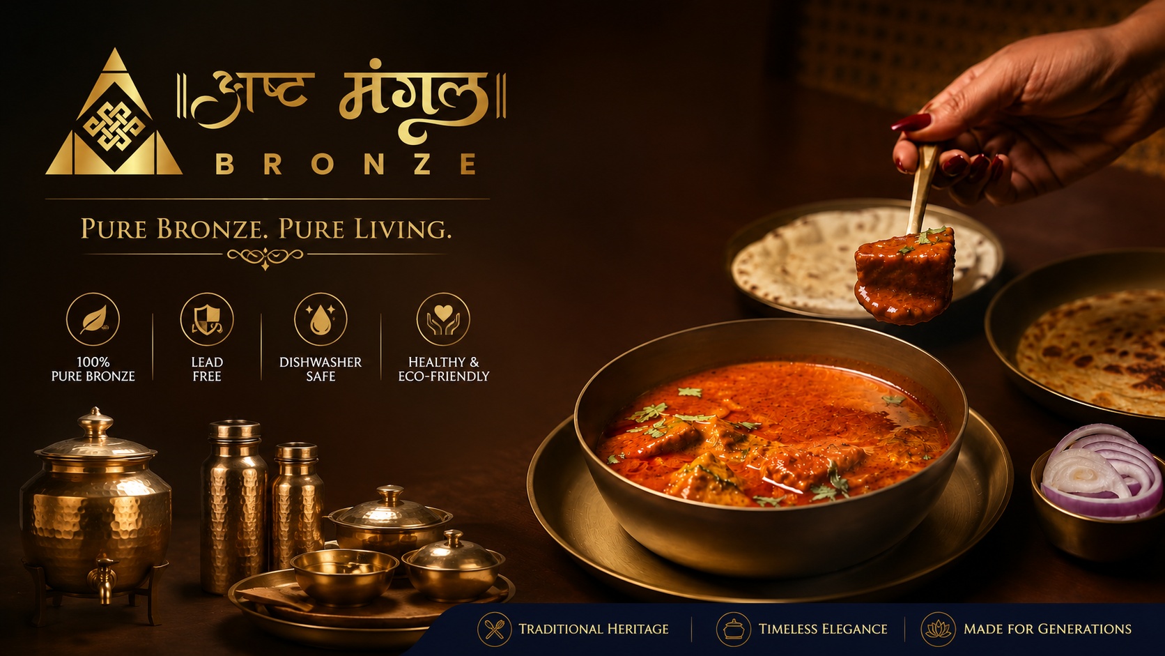 Soup Set - Elegant Bronze Soup Serving Set Ahmedabad
