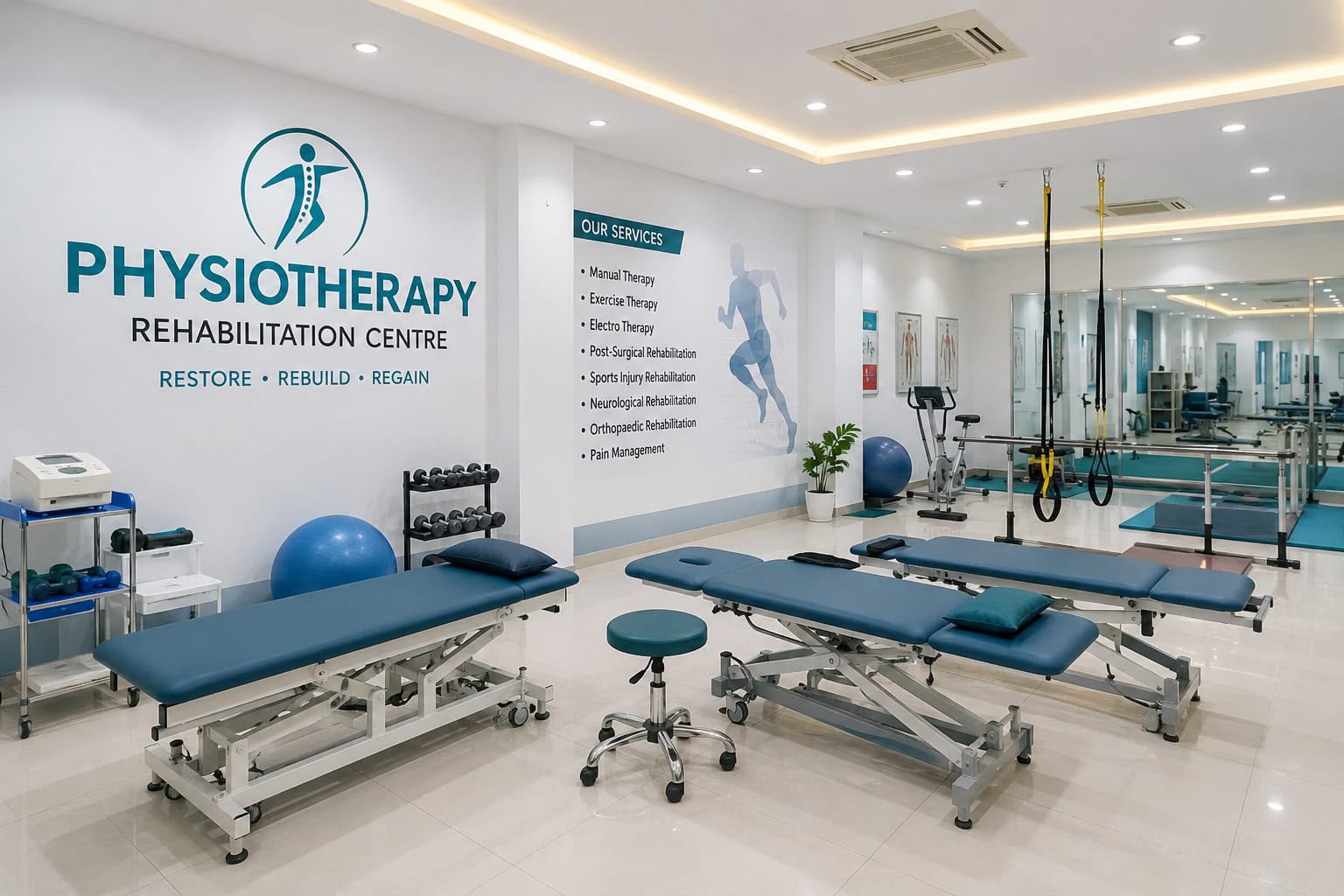 Modern physiotherapy and rehabilitation equipment at Dr. Harish Kumawat Physio Hospital