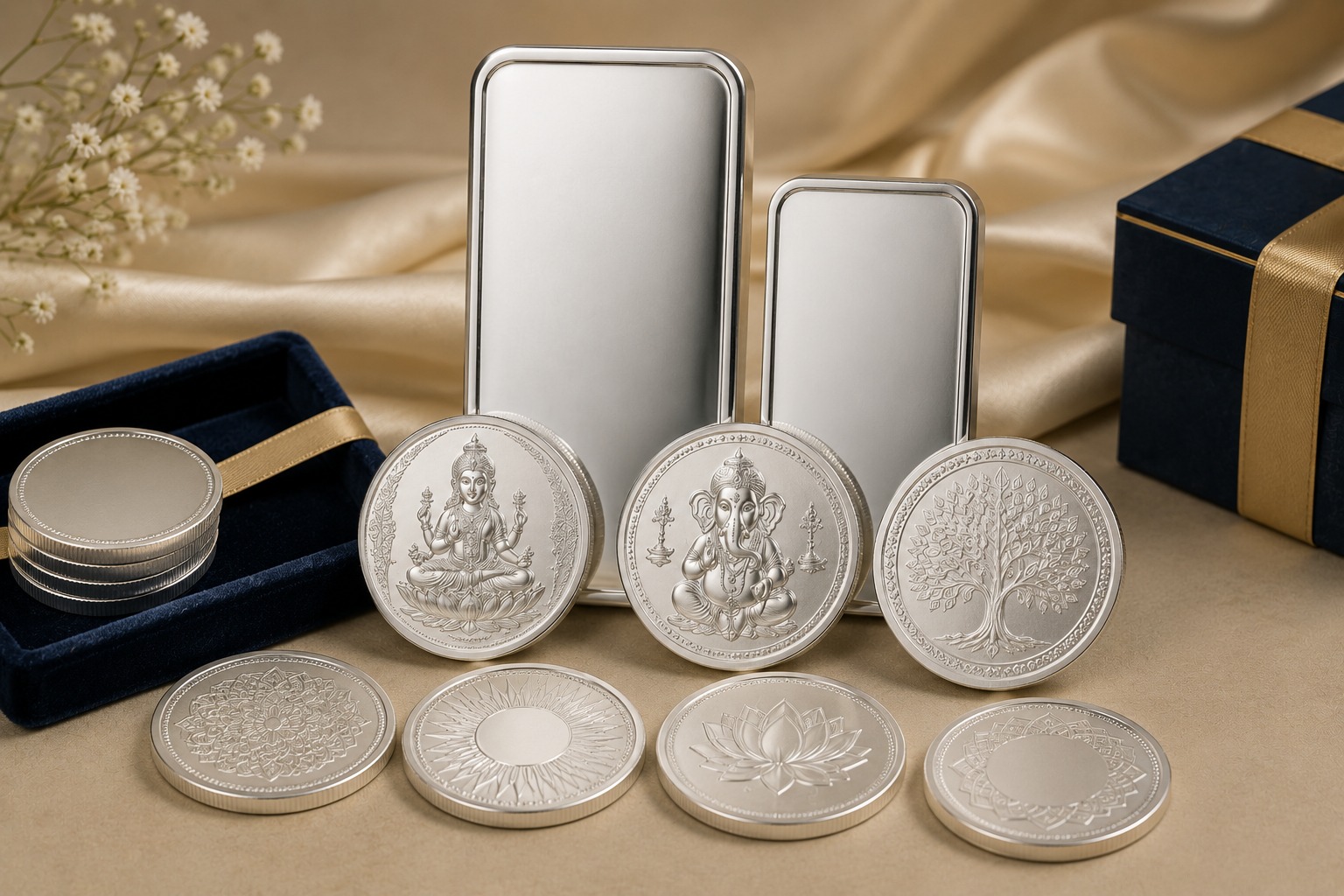 Fine silver bullion bars and coins for gifting and investment