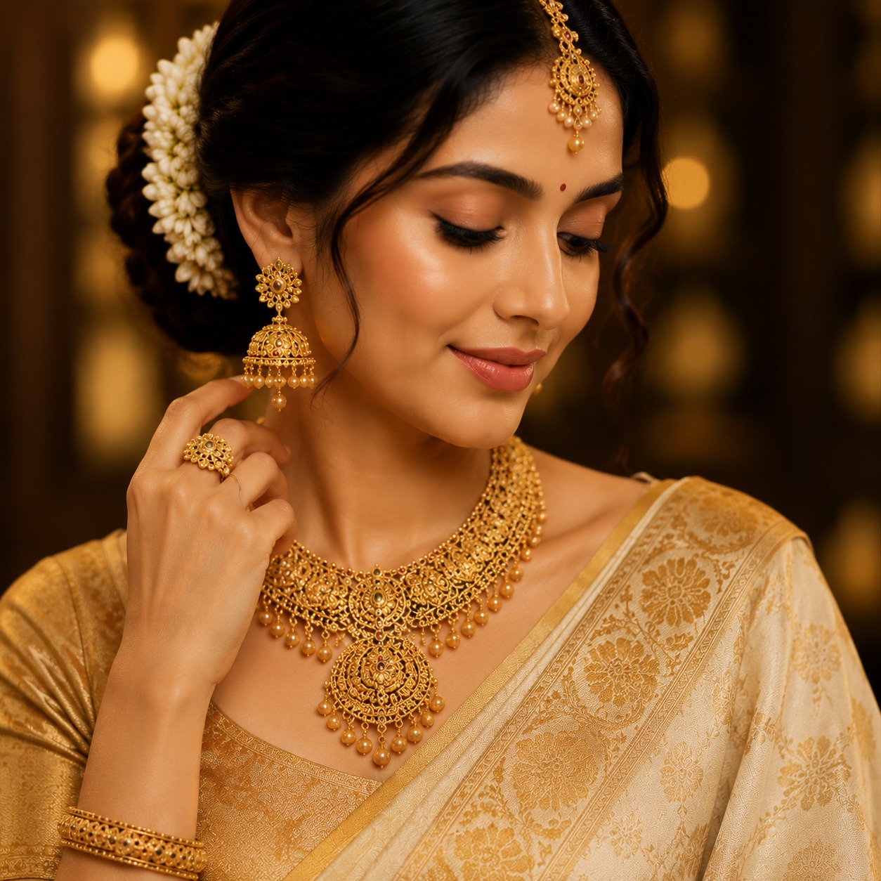 22K BIS hallmarked gold jewellery collection at our Bhusawal showroom