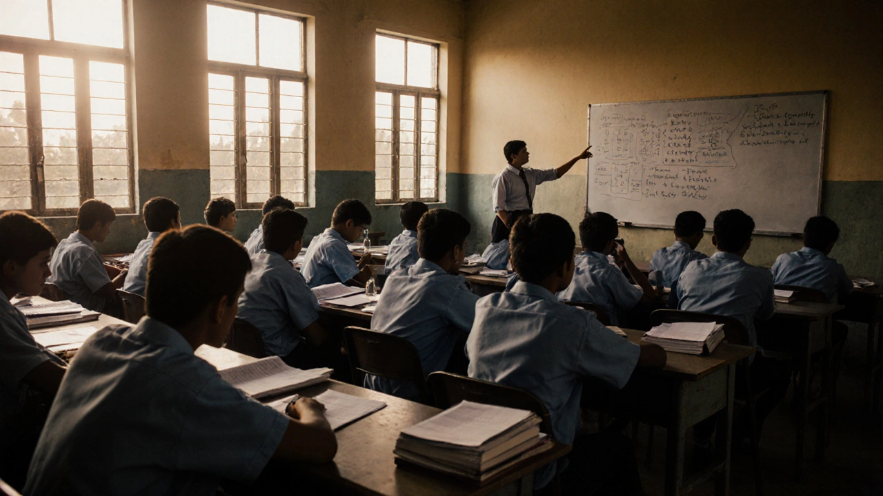 Teacher coaching students at Step Institute Anand – Indian classroom