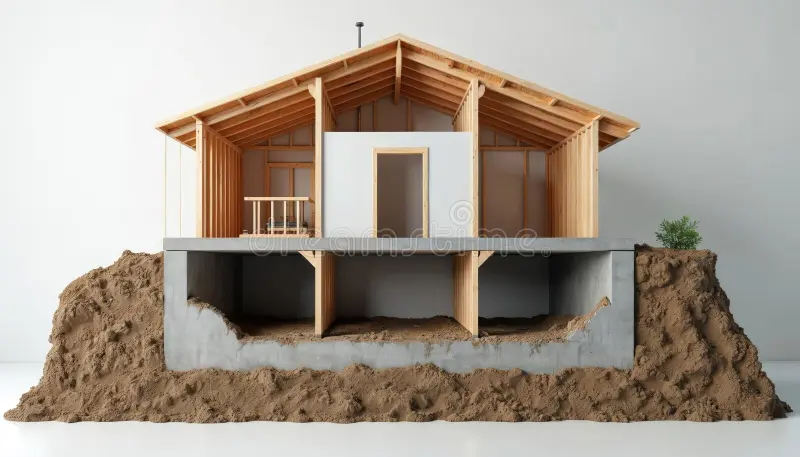 Construction site using M-Sand