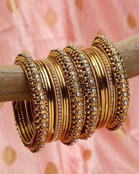 Metal and Brass Bangles Kota - Gold Tone Elegant Indian Bangles