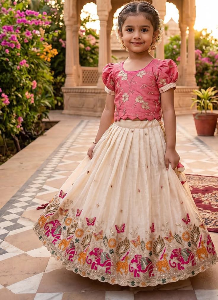 Kids ethnic applique lehenga set from Utkaliya Electrowave Odisha