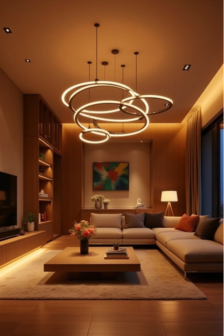 Modern smart home interior with Philips smart lighting system in Deoghar