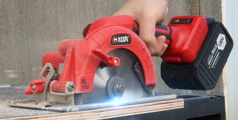 Radha 21V cordless circular saw kit with 4.0AH Li-ion batteries charger wood cutting blade safety mask gloves