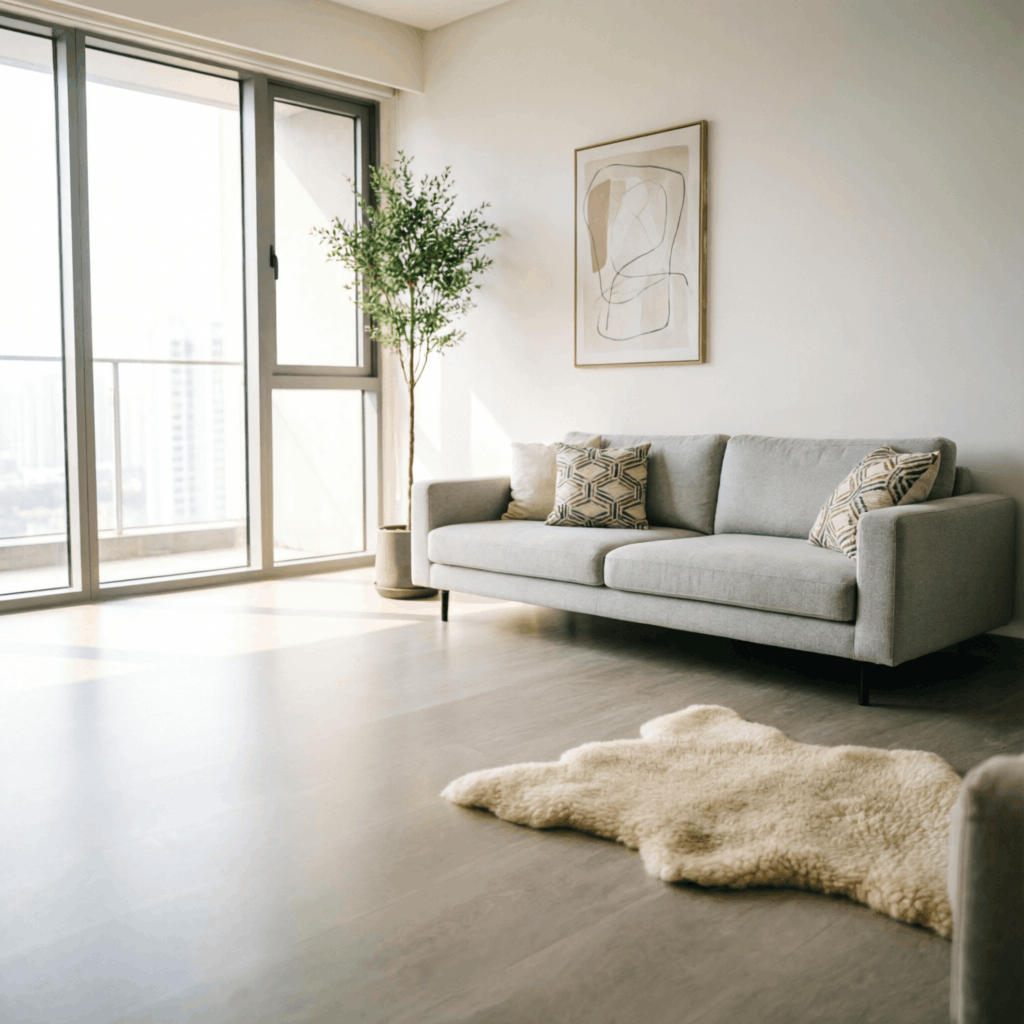 SPC flooring in JP Nagar Bangalore living room