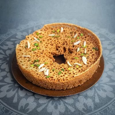 Traditional ghewar seasonal special sweet at Raju Misthan Bhandar Nuh Haryana