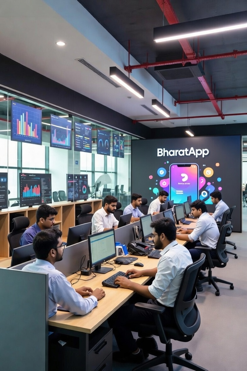 Students asking questions about Bharat Digital App digital services across India