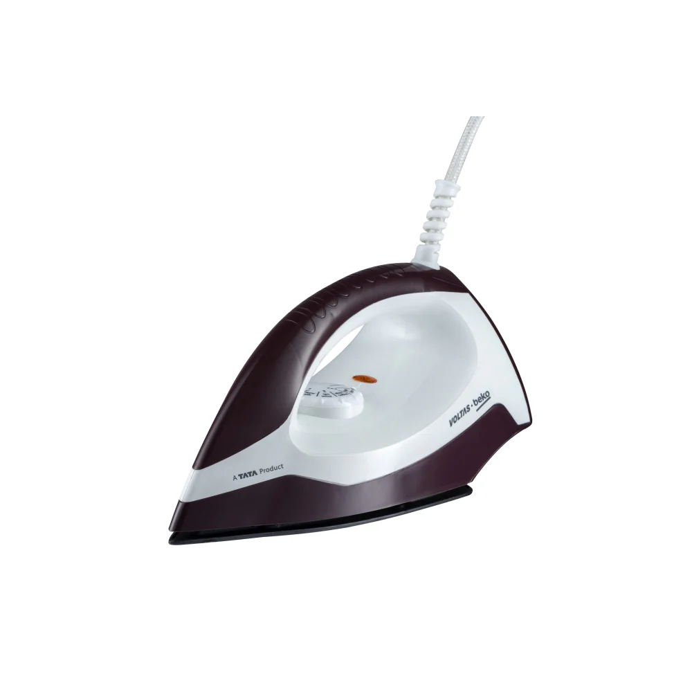Voltas Beko 1000W Dry Iron (Burgundy-White, Greblon Soleplate)