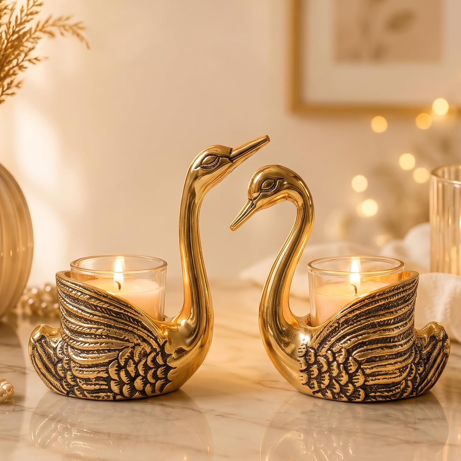 Handcrafted Indian brass decor artifacts by home decor exporter in Mumbai, Shuqrana Group
