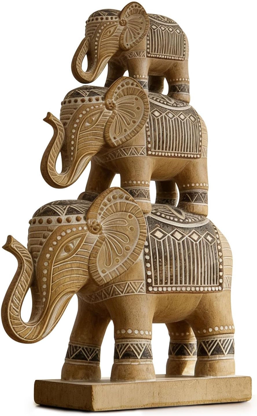 Handicraft Product 3 — hand-carved wooden elephant figurines and panels