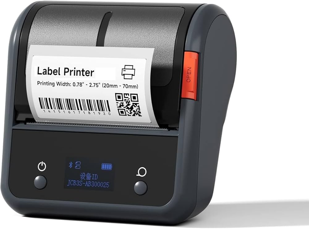 Portable mini label printer for shelf tags and MRP labels