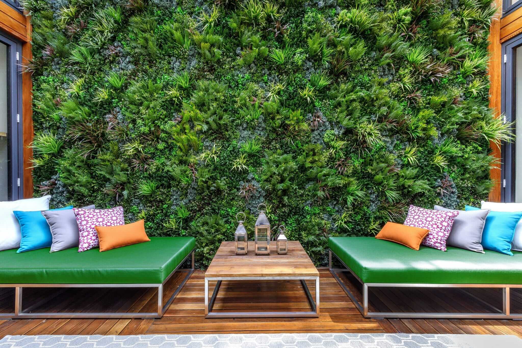 Lush vertical garden lounge created by Bhala Home Care in Ujjain