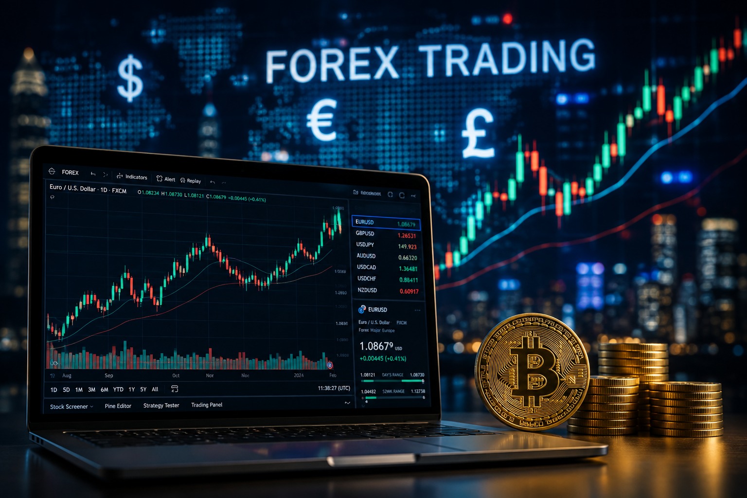 Mentor guiding student in 1-on-1 online forex trading classes session