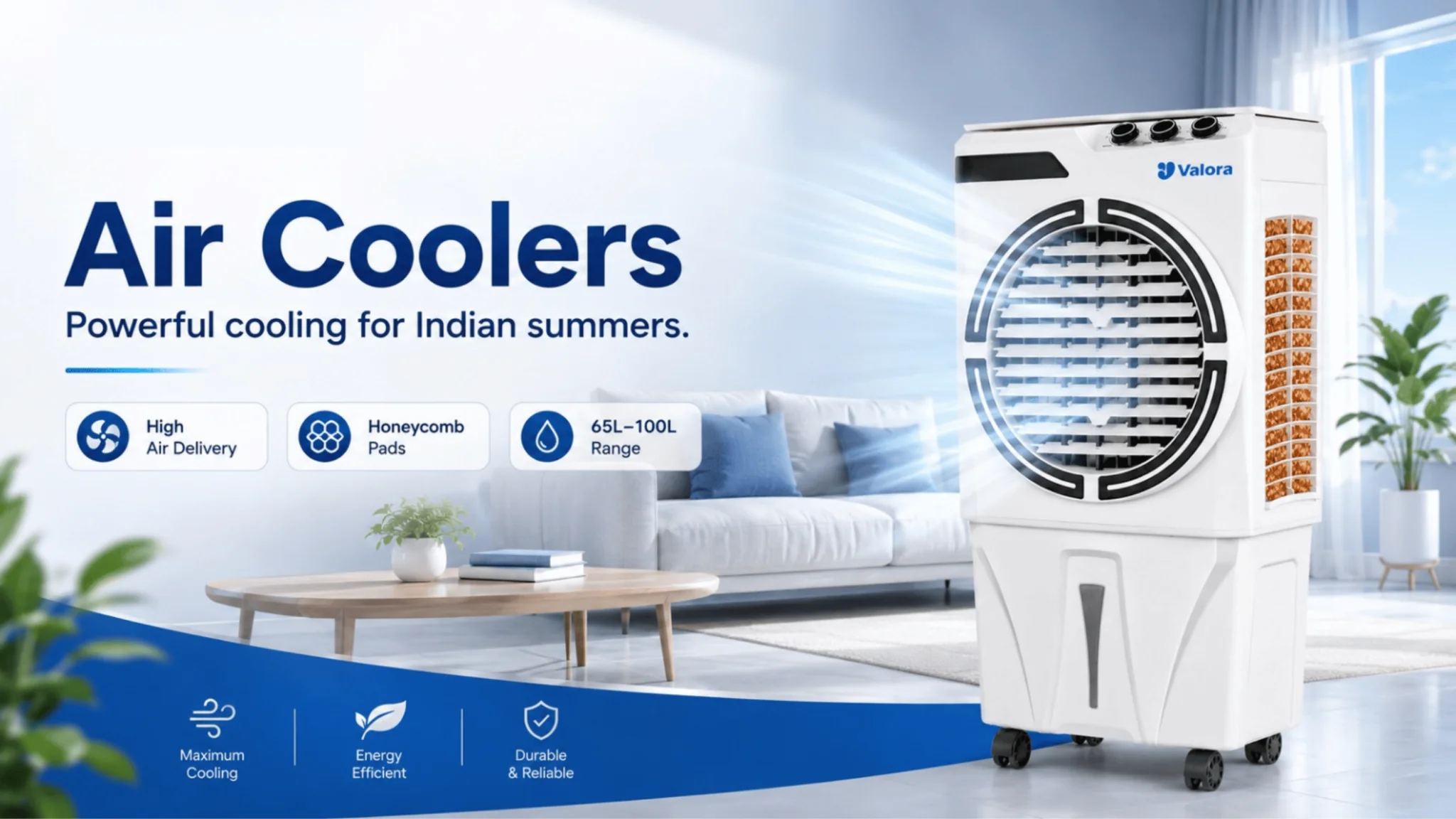 Valora air coolers banner — best air coolers among home appliances in Ghaziabad