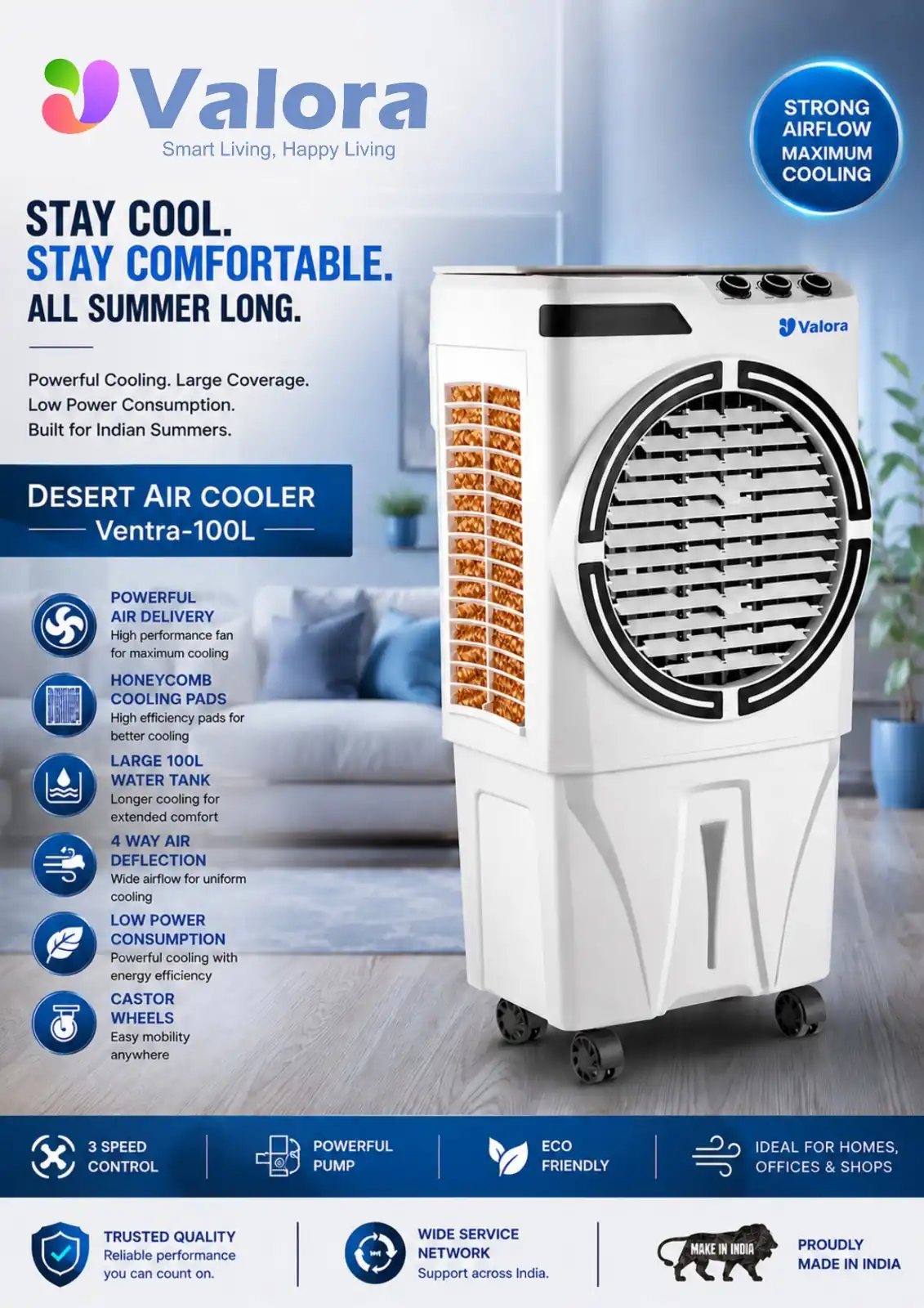 Valora Ventra-100L desert air cooler VDC-100 — available across India