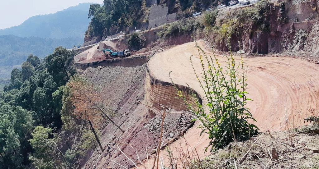 Valley road protection works