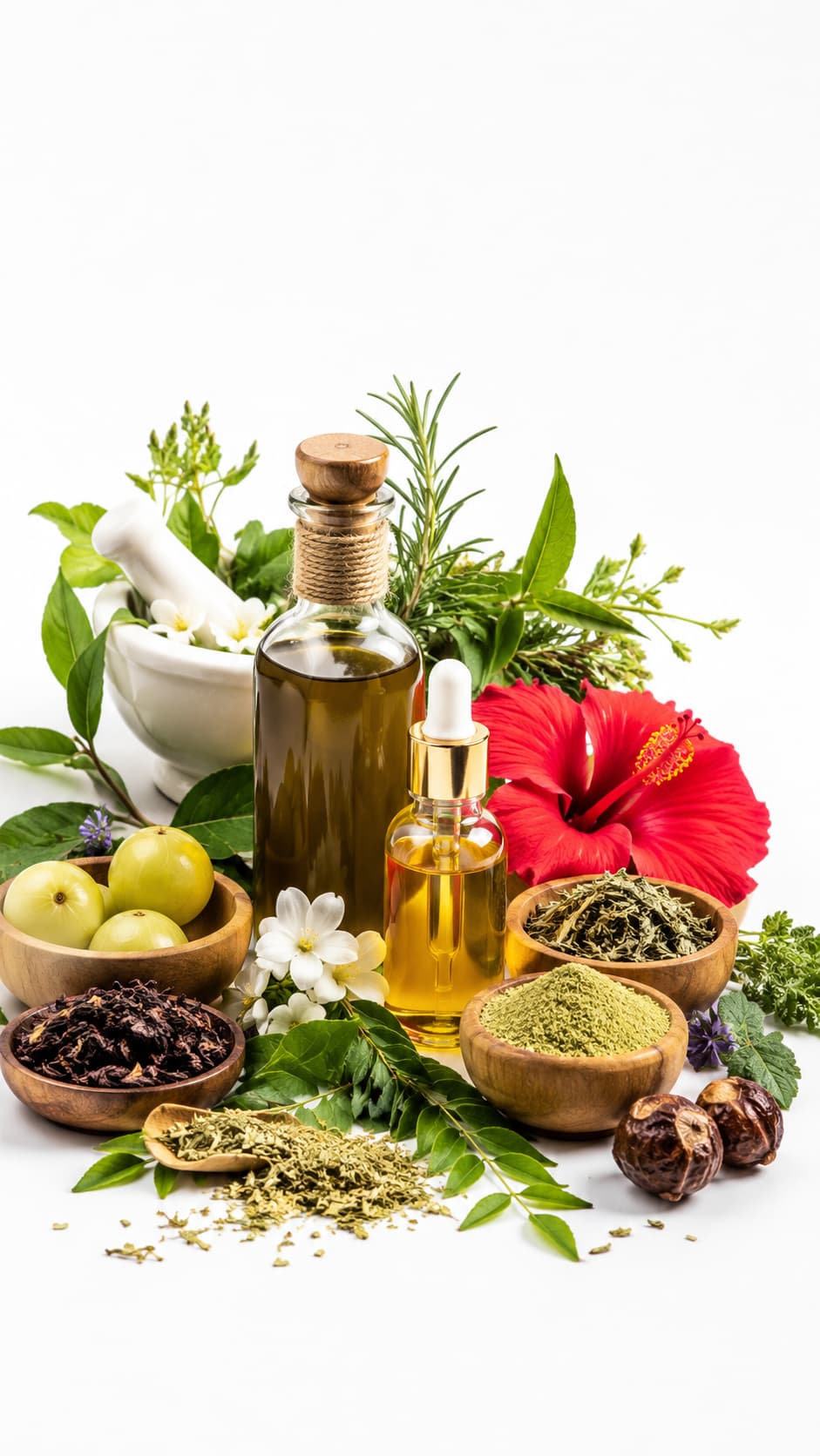 Herbal oils and traditional personal care ingredients at Vividha Mart Hunsur