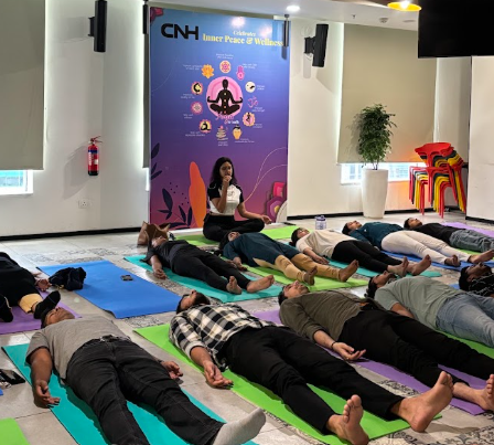 Evayog online yoga classes session moment