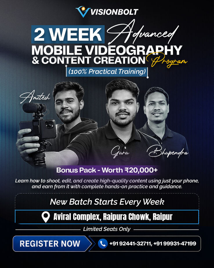 2 Week Advanced Mobile Videography & Content Creation Program Poster