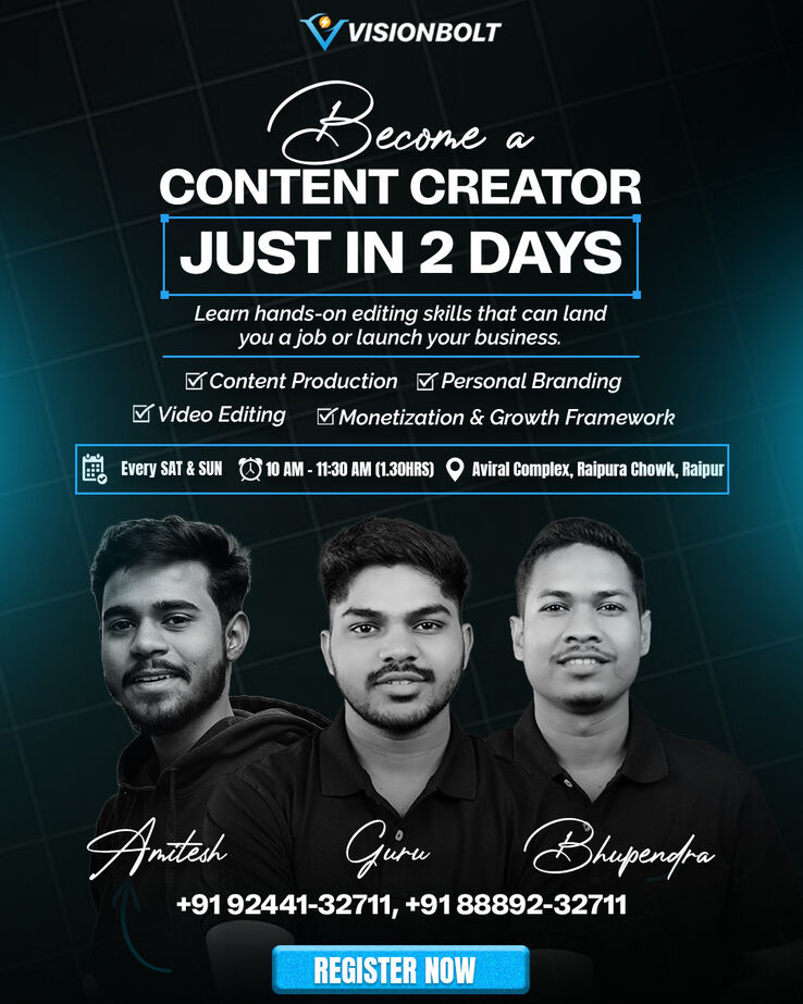 Become a Content Creator in 2 Days Weekend Workshop Poster