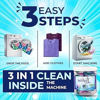 Welvet Wash 3-in-1 laundry pods 10gm trial packet available in Ahmedabad