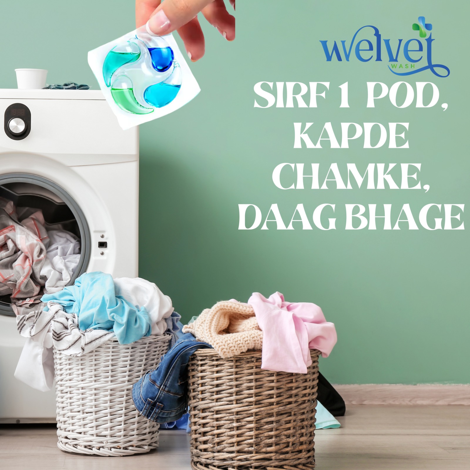 Stain removal laundry pods for coffee oil ink and food stains - Welvet Wash