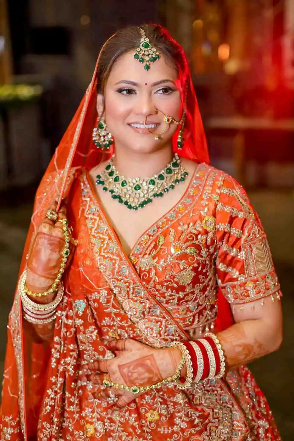 Bride in Red Traditional Dress