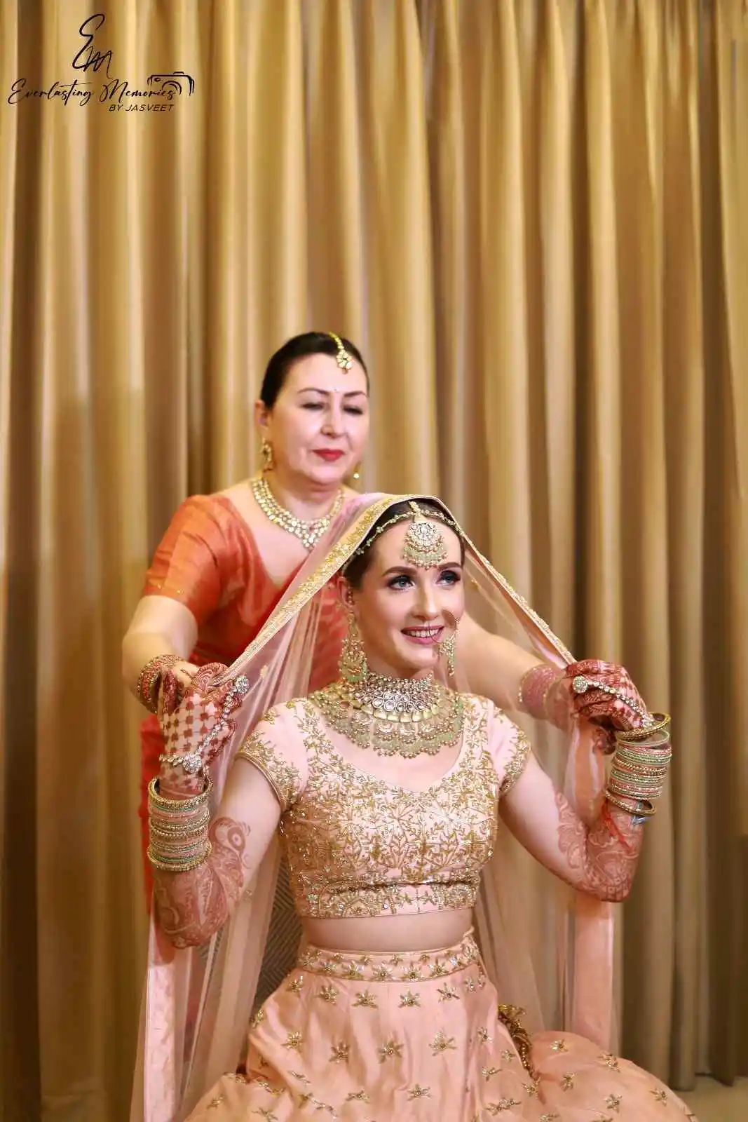 Female in Gold Embroidered Outfit